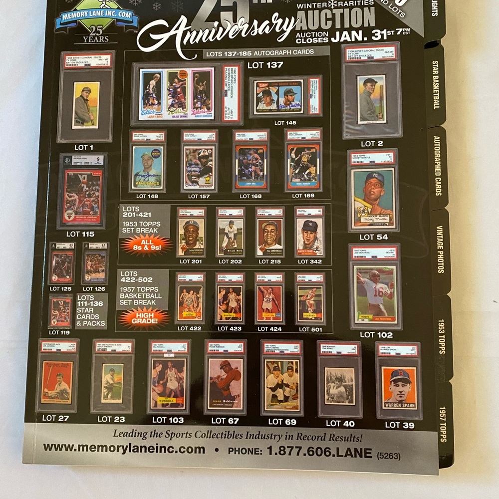 Memory lane 25th anniversary Sports Trading Card guide Topps panini nba mlb nfl